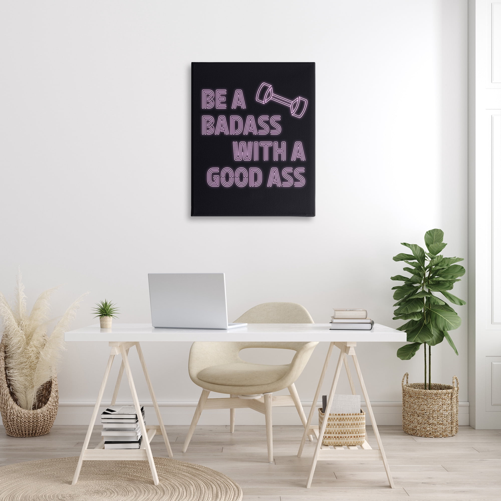 Stupell Industries Bad*ss With Good A** Inspirational Painting Gallery Wrapped Canvas Art Print Wall Art, 30 x 40