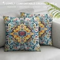 thumbnail image 3 of ONETECH Boho Vintage Throw Pillow Cover Carpet Blue Purple Pattern Antique Ethnic Decorative Pillow Cases Home Decor Square Pillowcase, 3 of 5