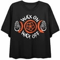 thumbnail image 3 of Cobra Kai Netflix TV Series Wax On Wax Off Graphic Juniors Black Crop Top-Small, 3 of 6