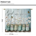 thumbnail image 2 of Teal Daisy Farmhouse Floral Kitchen Curtains Rustic Flower Small Short Cafe Window Curtains Country Wooden Barn Inspirational Bathroom Window Drapes Treatment Tier Curtains (27.5x36 Inch), 2 of 6