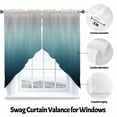 thumbnail image 3 of Grey Turquoise Swag Valances for Windows 2 Pack Stripe Gradient Swag Kitchen Curtains 36 Inches Long Rod Pocket Short Window Treatment for Kitchen Bathroom 28"x36", 3 of 8