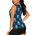 thumbnail image 3 of Fotbe Blue Owl Blusas Sin Mangas para Mujer – Estilo Casual, Corte Suelto, Slim-Fit, Cuello Redondo Deportivo, Tops de Verano para Gimnasio y Yoga-Small, 3 of 7