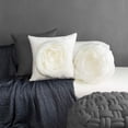 thumbnail image 2 of JWH 3D Handmade Soft Round Decorative Rose Flower Accent Throw Pillow 14inch Creamy White, 2 of 7