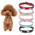 thumbnail image 3 of Puppy PU Leather Dog Leash Durable Animal Accessories Pet Collars Pet  Supplies Dog Necklace RED M, 3 of 8