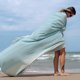 thumbnail image 5 of Toalla de playa MOMOMUS extra grande, 100% algodón, resistente a la arena, color turquesa, 5 of 7
