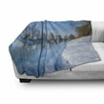 thumbnail image 3 of Winter Soft Flannel Fleece Blanket, Snow Covered Frozen Winter with Clear Open Sky Photograph Seasonal Image Print, Cozy Plush for Indoor and Outdoor Use, 70" x 90", Blue White Brown, by Ambesonne, 3 of 6