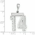 thumbnail image 3 of 14K White Gold 14Kw Large Brushed Diamond-Cut Number 14 Charm Made In United States wln14, 3 of 5
