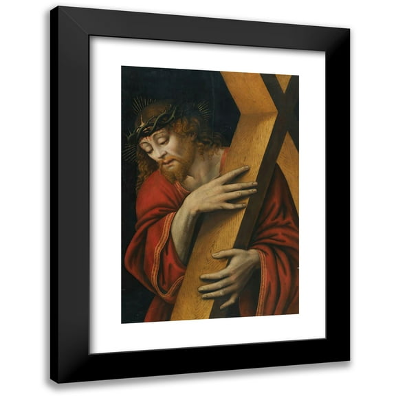 Lombard School 11x14 Black Modern Framed Museum Art Print Titled - Christ Carrying the Cross (Mid 16th Century)