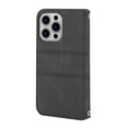 thumbnail image 3 of For Iphone 15 Plus Embossed Stripes Skin Feel Leather Phone Case(Black),iPhone 16 Plus, 3 of 6