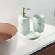 thumbnail image 5 of Juego de accesorios de baño de cerámica con efecto mármol, dispensador de loción y jabonera. Blanco 3 piezas, 5 of 8
