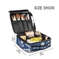 thumbnail image 3 of FORMRS Travel Makeup Bag Large Capacity Train Case Cosmetic Organizer with Adjustable Dividers, Floral Ocean Waves, 3 of 8