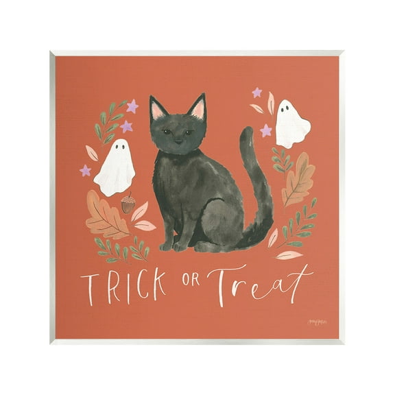 Stupell Industries Trick Or Treat Cat Holiday Painting Unframed Art Print Wall Art, 12 x 12