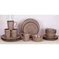 thumbnail image 4 of Lorren Home Trends 16 Piece Distressed Weave Dinnerware Set-Mocca, 4 of 5