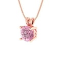 thumbnail image 2 of 1.0 ct Brilliant Round Cut Solitaire Pink Diamond 14k Rose hypoallergenic Solid gold Designer Everyday Affordable Dainty Necklace Pendant with 16" Chain, 2 of 7