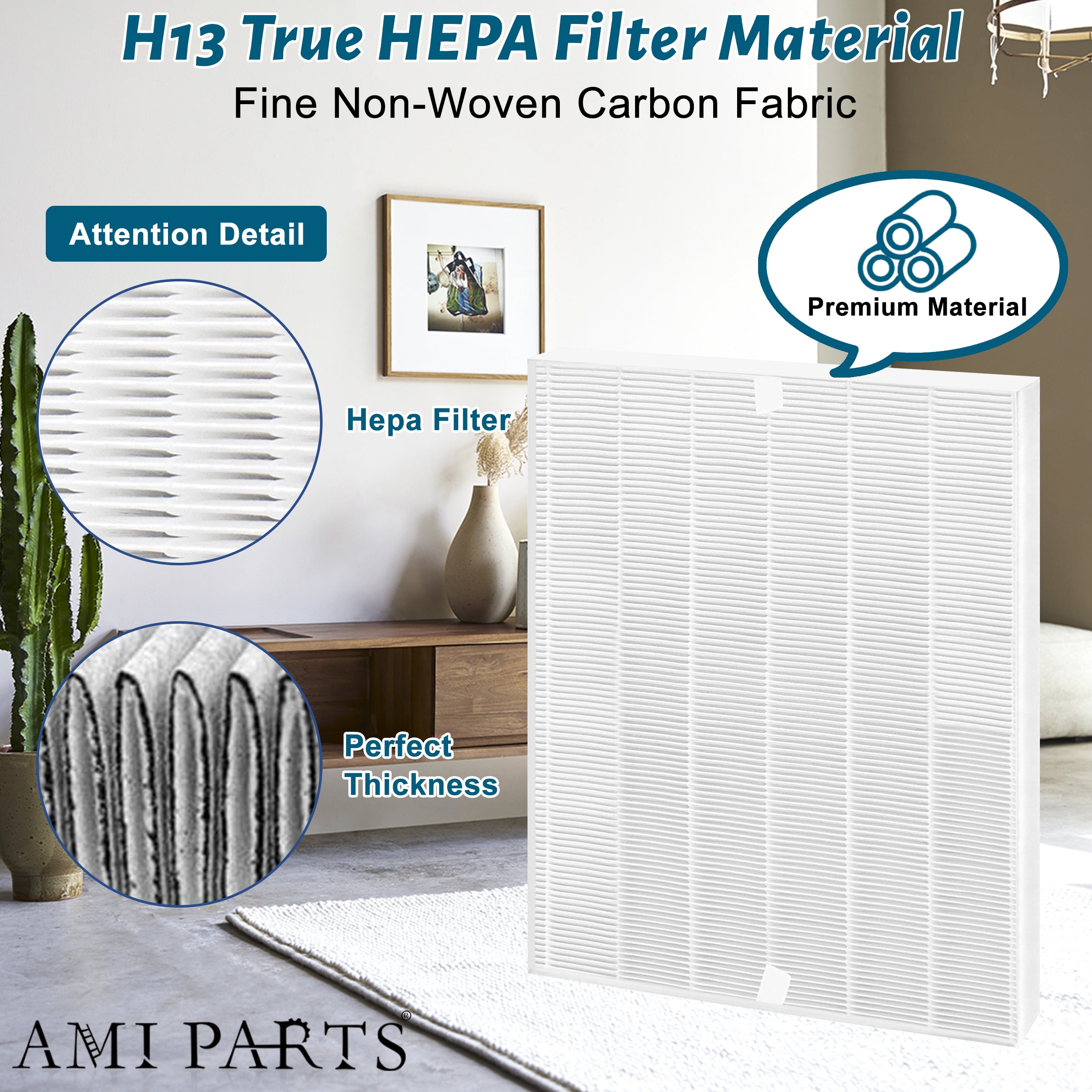 AMI PARTS 2 Pack 115115 Replacement Filter A True HEPA for Winix C535 Air Purifier 5300-2, 5300 6300 P300 WAC6300 Air Purifier