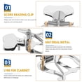 thumbnail image 3 of Raindrops Durable Metal Trombone Lyre in Silver with Simple Style and Easy Mounting for Music Score Holding, 3 of 8