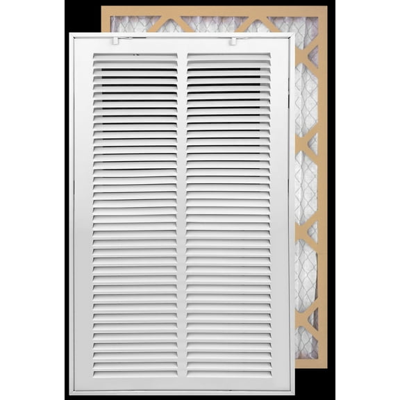Fits 14x20 Duct Opening | Filter Included Steel Return Air Filter Grille by Handua [Removable Door] for 1-inch Filters | Vent Cover Filter Grill | White | Outer Dimensions: 16 5/8"W X 22 5/8"H