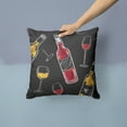 thumbnail image 2 of Carolines Treasures BB5197PW1414 Red and White Wine on Black Fabric Decorative Pillow  14Hx14W multicolor, 2 of 4