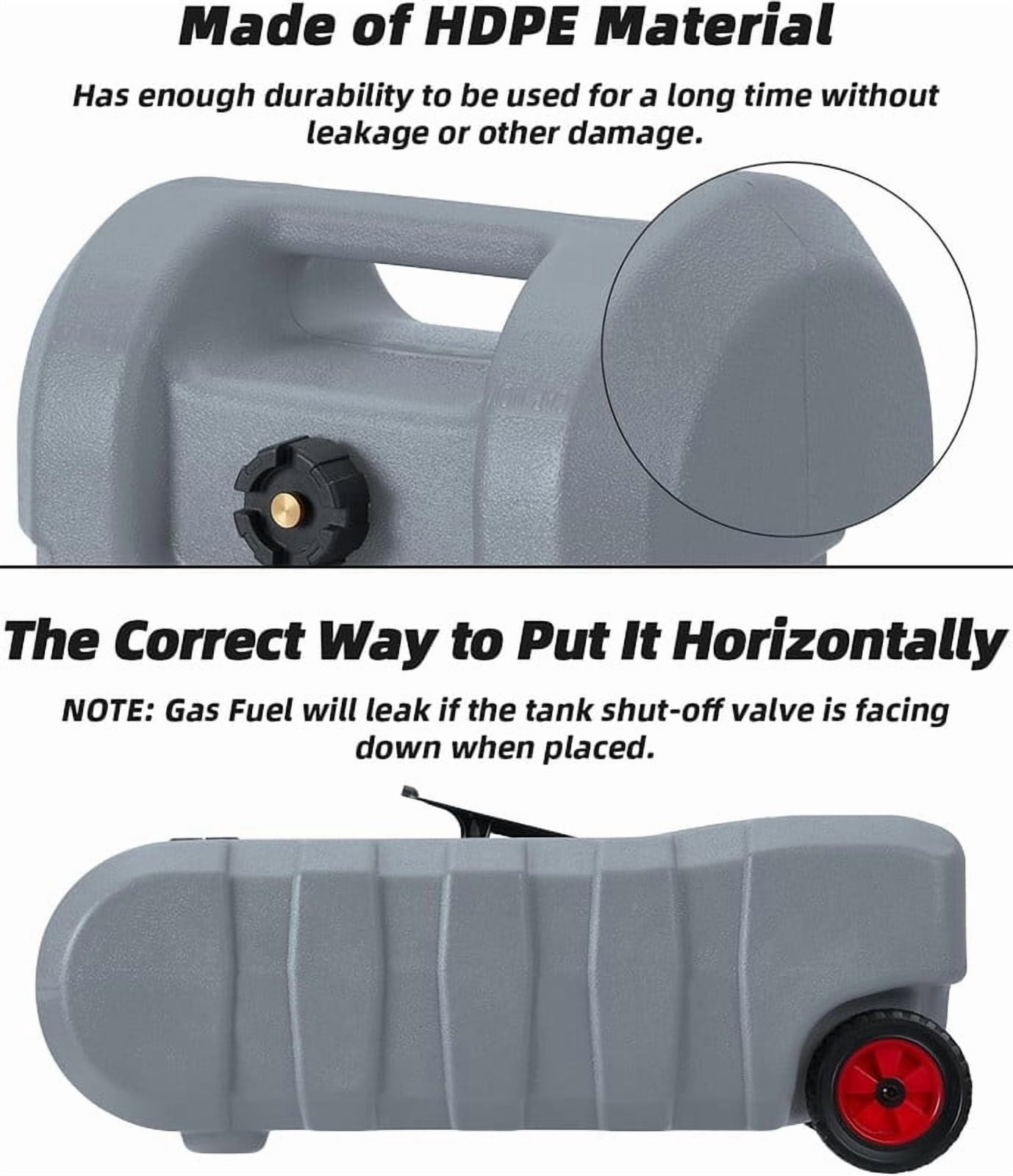 Towallmark Portable Gas Fuel Tank, 15 Gallon Fuel Storage Can With Casters, Includes Fluid Transfer Siphon Pump 10FT Hose, For Cars Lawn Mowers Boats, Container Caddy