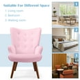thumbnail image 4 of TrumanPick Accent Chair Modern Boucle Comfy Armchair Wingback Vanity Chair with Tall Back for Living Room, Pink, 4 of 6