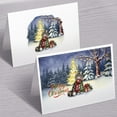 thumbnail image 3 of Merry Christmas Maine Coon Snowy Winter with Gifts Tree Decorations 7x5in Folded Greeting Card Cat Lover Kitten Owner Gifts Single Note Card with Envelope - 12020, 3 of 5