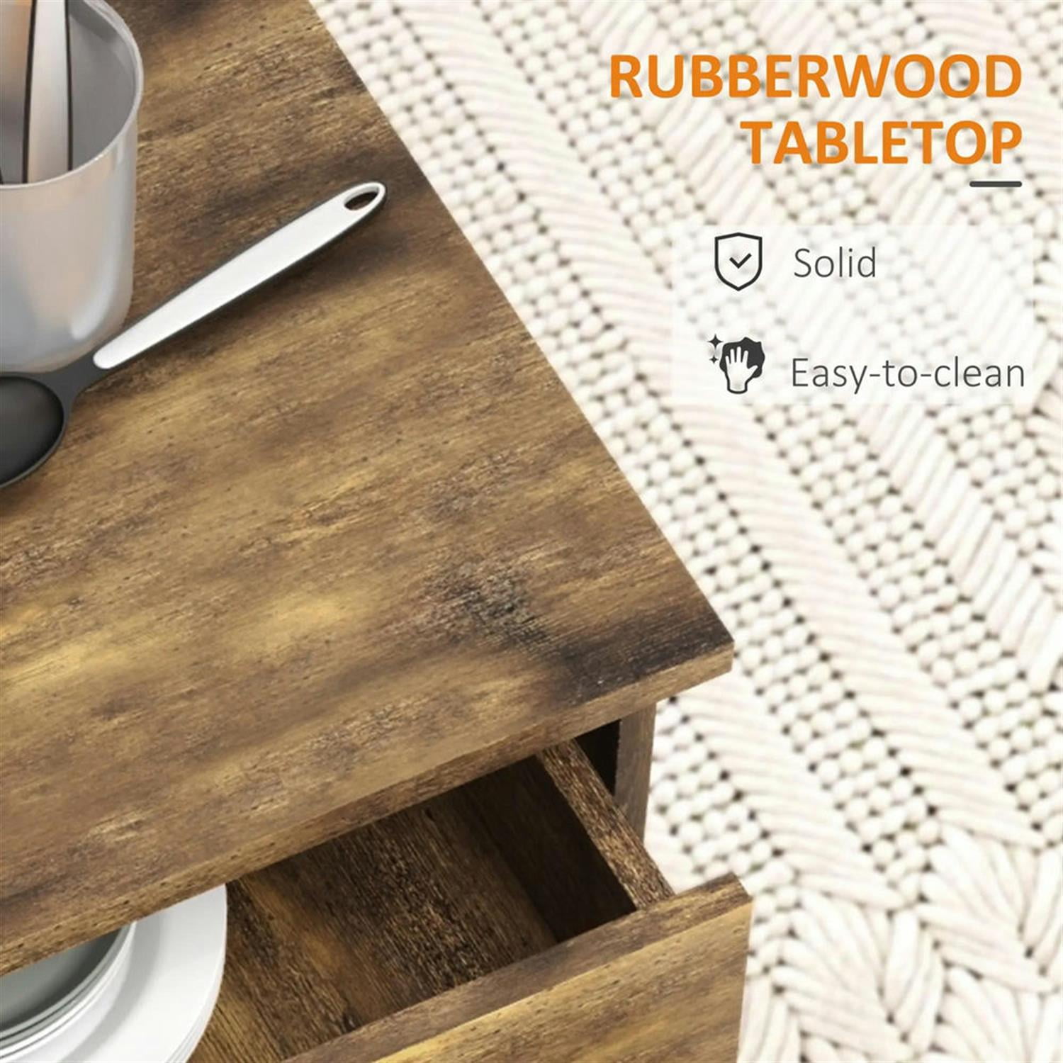 Demi Bonn 36" Kitchen Island Cart on Wheels with Drawer, Storage Cabinet, Rolling Dining Room Serving Utility Carts Mobile Movable with Towel Rack, Brown