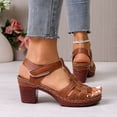 thumbnail image 4 of Xijirk Womens Sandals,Strappy High Heel Sandals with Open Toe Platform Summer Fashion Shoes Adjustable Ankle Strap for Dressy Wear,,Brown,8.5, 4 of 8