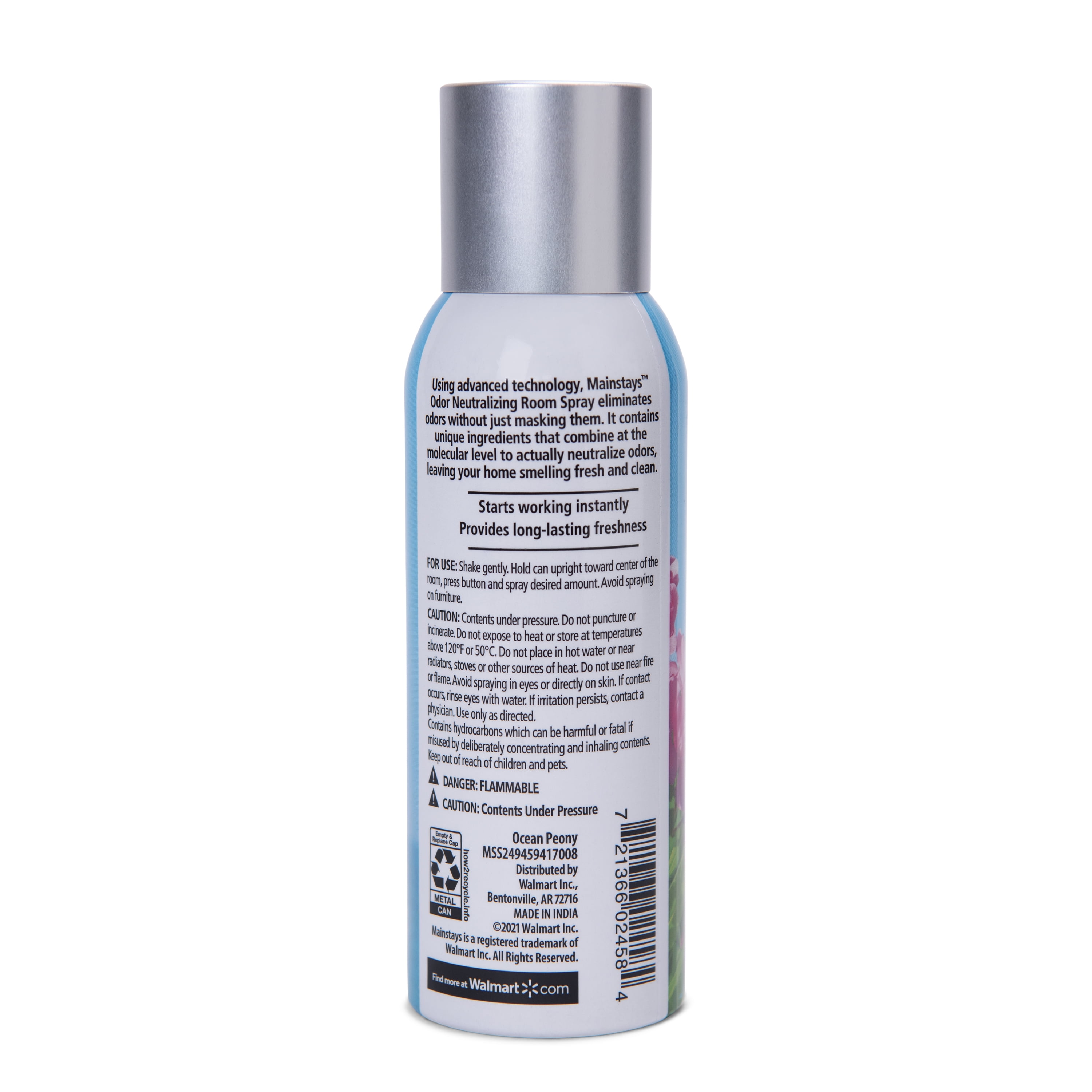 Mainstays Odor Neutralizing Room Spray, Ocean Peony Air Freshner, 4 oz.