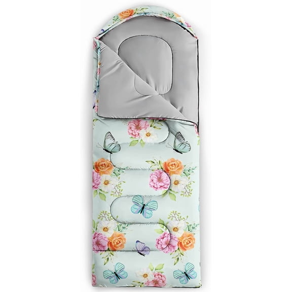 BSNTHO Butterfly Flower Printed Camping Sleeping Bags