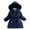 Navy, variant on Girls Hooded Winter Puffer Jacket, Full-length Heavyweight Coat with Fleece Lining Black for Size 5-6 Years