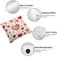 thumbnail image 4 of Shangniulu Valentine's Day Pillow Covers 18x18 Inch Set of 2 Red Hearts Decor White Throw Pillow Covers Valentine's Day Cushion Case Decoration for Sofa Couch, 4 of 6