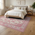 thumbnail image 3 of ODIKA Pink Boho Vines Vintage Petal Border Alfombra Para Cuarto Foldable Easy Care for Queen Size Bedroom, Under Bed, Master, 3 of 7