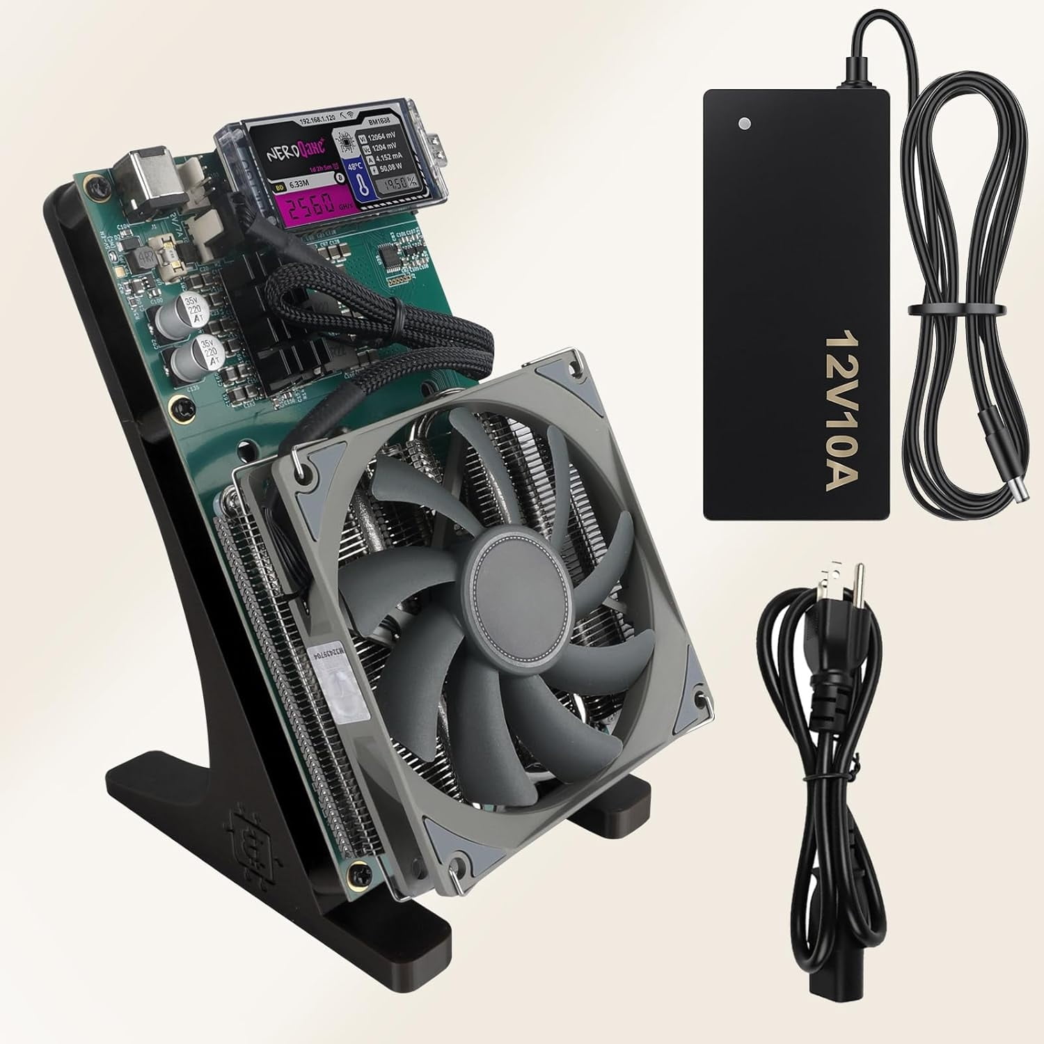 NerdQaxe++ Bitcoins Miner 4.8TH/s ASIC Miner & Crypto Miner - Solo Miner for BTC, Low Power 75W, 2.4Gwifi Open-Source, SHA-256 Silent Home Mining with Bitaxe Miner Technology