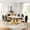 Gold White Table & Gold Balck Chair, variant on 69" Modern Rectangular Dining Table Set, Faux Marble Tabletop with 6 Ergonomic PU Leather Chairs, 7-Piece Set