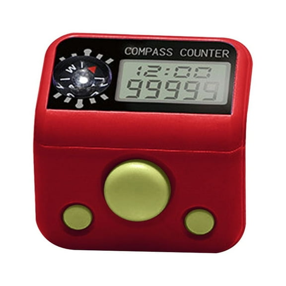 Finger Tally Counter with Compass Digital Electronic Tasbeeh Counters Lap Track Handheld Clicker Re-settable Counter