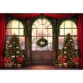 thumbnail image 3 of SUNOLIFE Christmas Backdrop Banner Winter Snow Scene Xmas Tree Photo Background Banner 8x6ft, 3 of 3