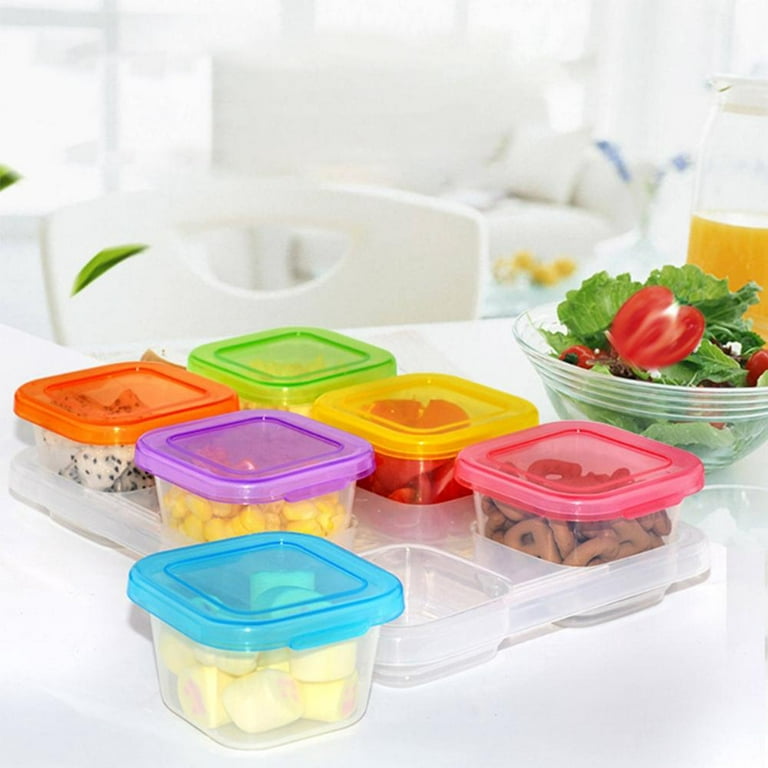 BPA Free Portable Children Baby Food Container Refrigerator Freezing Cubes  with Tray Stackable Storage Box Snack Organizer 