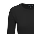 thumbnail image 2 of YEMAK Women's 3/4 Sleeve Crewneck Lightweight Basic Casual knit Pullover Sweater MK3636-BLK-L, 2 of 10