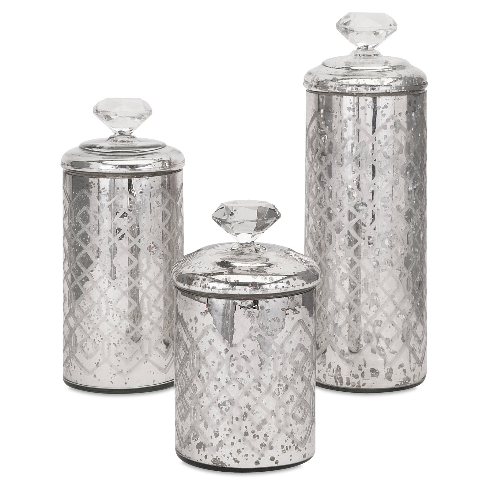 Silver Kitchen Canisters Creepingthyme Info Nikki Chu Waldorf Mercury Gl Canisters Set Of 3