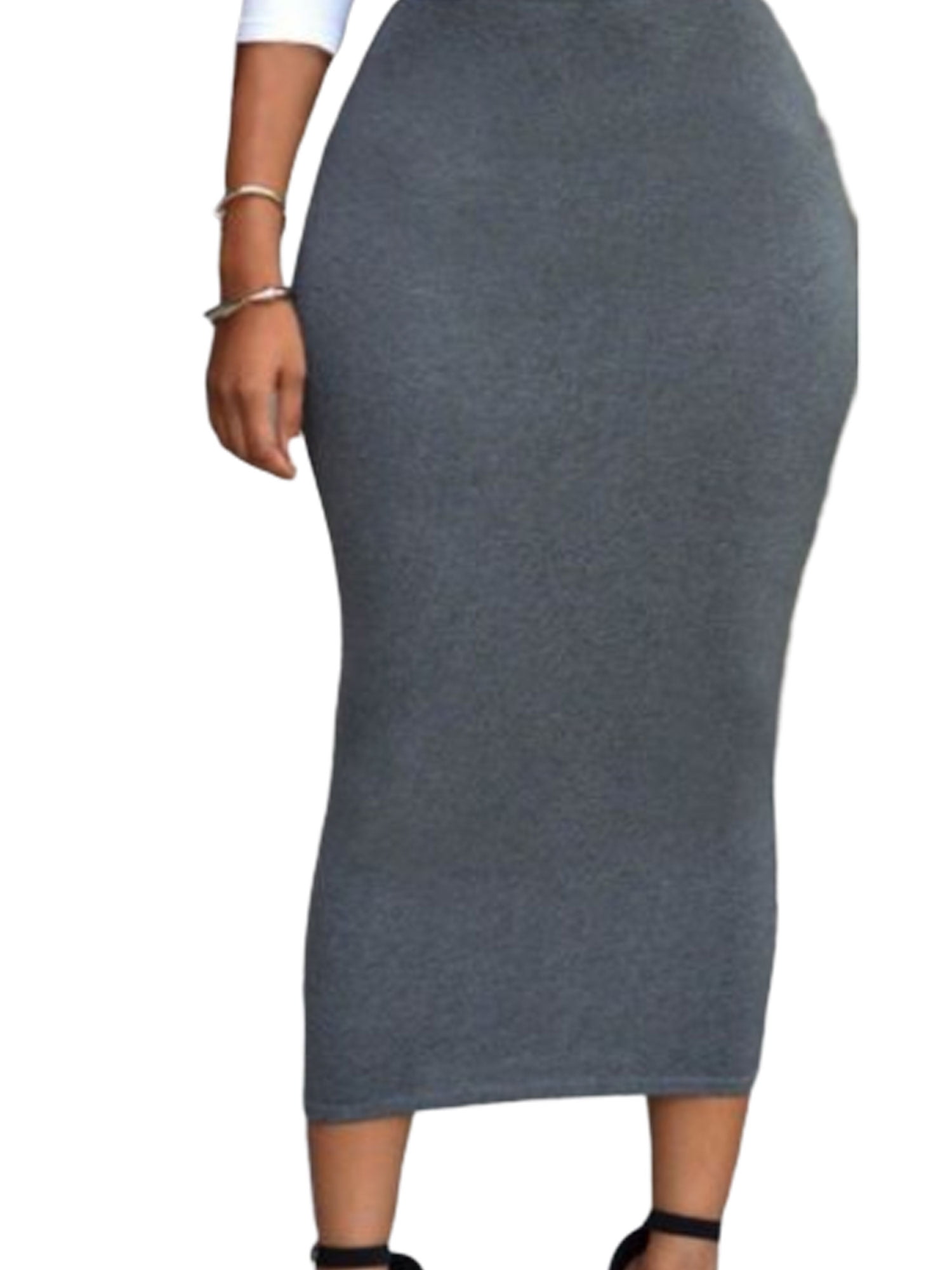 high waisted jersey midi skirt