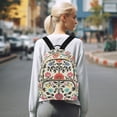 thumbnail image 7 of FORMRS Mini Backpack Purse for Women Travel Daypack Casual Shoulder Bag, Beige Red Floral, 7 of 7