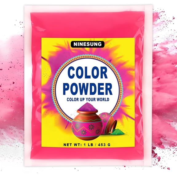 Pink Holi Powder, Gender Reveal Powder, Color Run Powder's Perfect for Toss, Rangoli, Color War, Parties & Festivals - Safe for Skin (Pink, 16 oz)