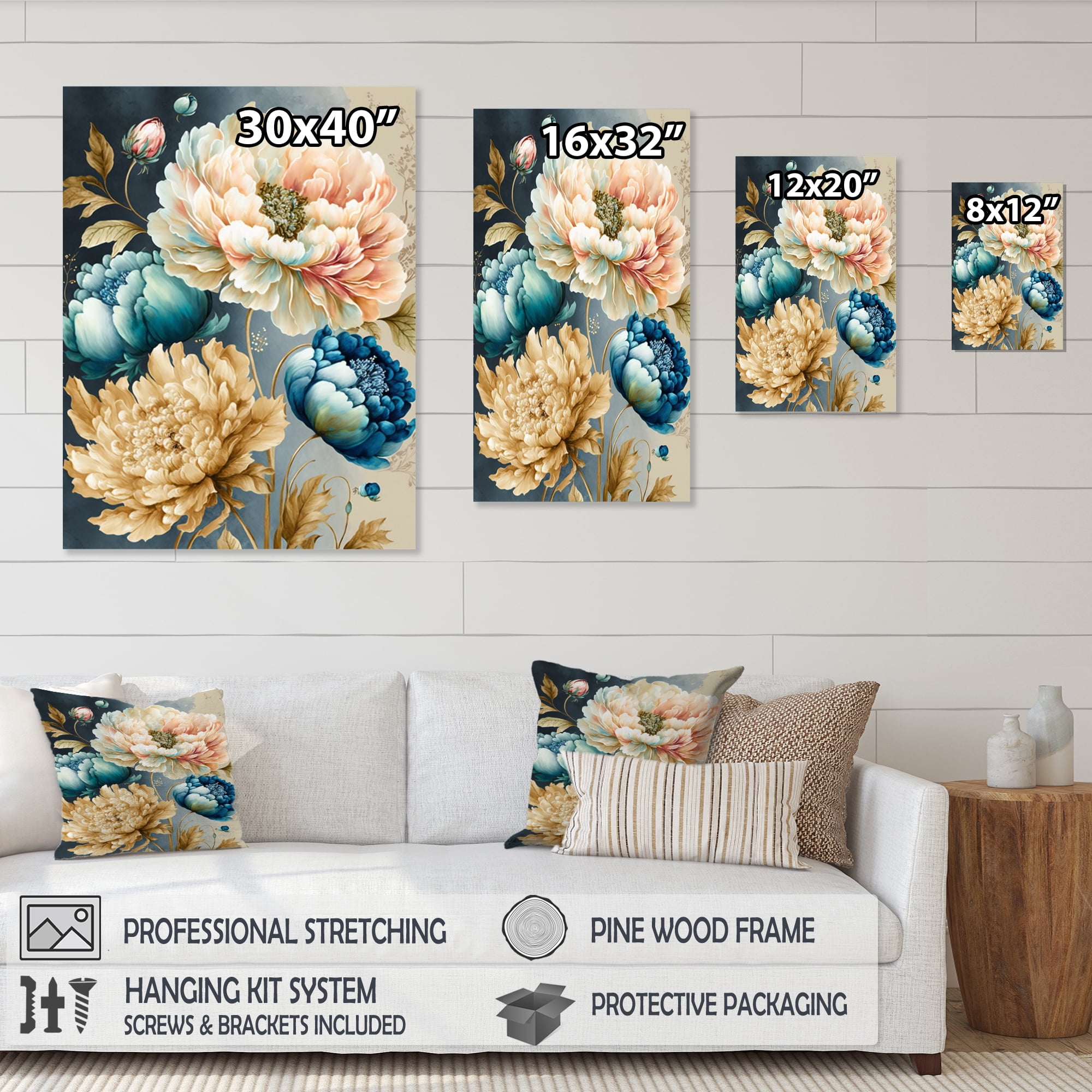 Designart Vibrant Multi-Color Floral Bunch IV Canvas Wall Art