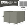thumbnail image 2 of Aoodor 10' x 10' Gazebo Curtain Set Protecting Privacy Side Walls 4 Panels, Curtain Only - Grey, 2 of 11