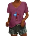 thumbnail image 1 of Camisetas Casuales de las Mujeres Gradiente Día de la Independencia Impreso Cuello Redondo, Blusa de Manga Corta para Diario, Fiesta Y Primavera Verano, 1 of 3