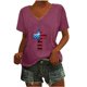 thumbnail image 4 of Camisetas Casuales de las Mujeres Gradiente Día de la Independencia Impreso Cuello Redondo, Blusa de Manga Corta para Diario, Fiesta Y Primavera Verano, 4 of 5