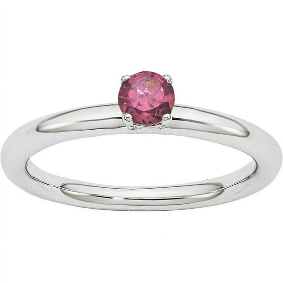 Rhodolite Garnet Sterling Silver Rhodium Ring