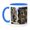 Blue/White, variant on 3drose, Cambodia, Angkor Wat, Siem Reap, Faces of the Bayon Temple, 11oz Two-tone Yellow Mug