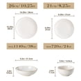 thumbnail image 2 of vancasso 16 Pieces Dinnerware Sets, Stoneware Plates and Bowls Set for 4, White Dish Set, 4 Different Patterns, 2 of 10