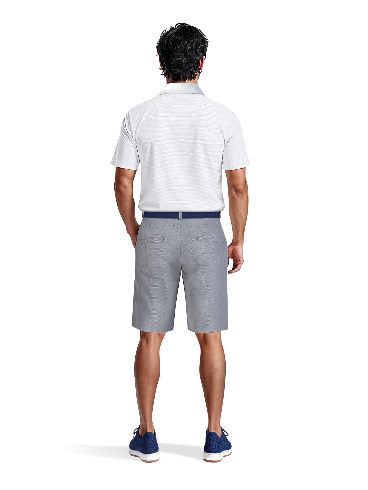 Ben Hogan Men's & Big Men's Stretch Golf Shorts with Horizontal Pattern and Active Waistband, 9" Inseam, Sizes 28-50